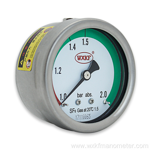 Super durable high precision KM SF6 60mm sf6 test manometer gas density meter